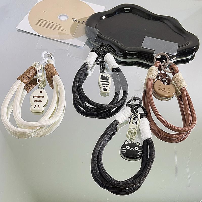 Creative Braided Lanyard Keychain For Phone Case Women Anti Lost Knot Rope Strap Car Key Chains Diy Accessories Fashion Keyring