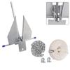 8 Lbs Steel Slide Anchor Hot-Dipped Anchor Kit Chain&Rope Set Silver For Boat