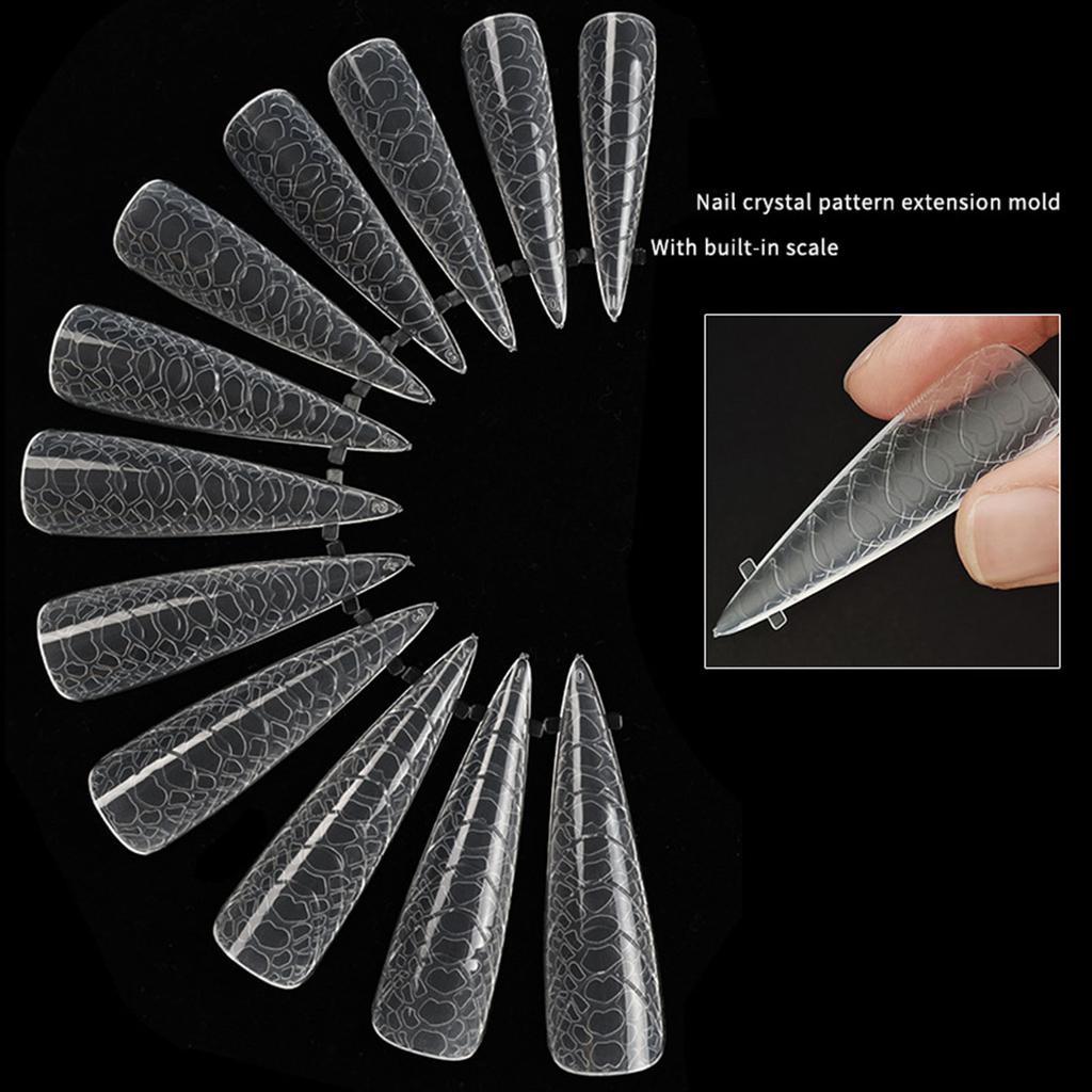 Almond Shaped Dual Nail Forms for Poly Gel Full Cover Nail Molds 12 Sizes Nail Extension Nail Art Salon Quality