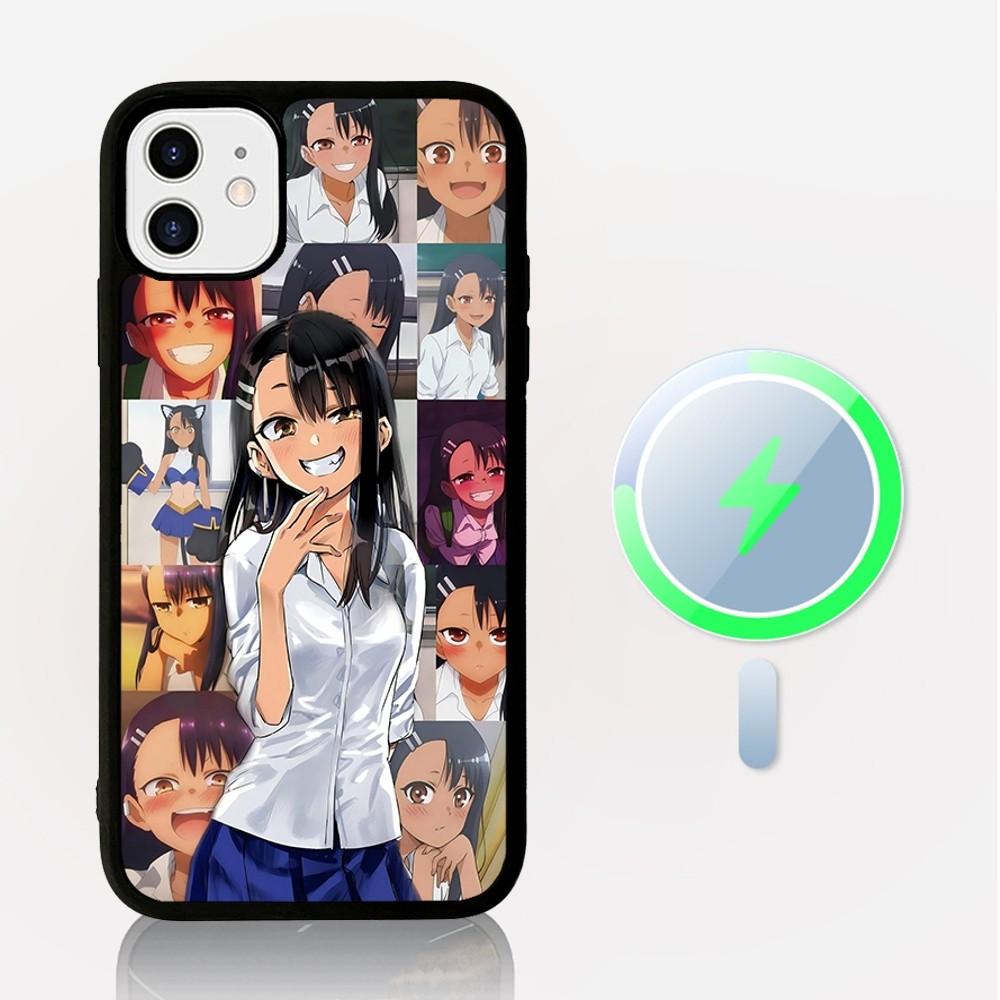 Nagatoro San Anime Phone Case Magesafe Magnetic Wireless Charge Case For iPhone 16 11 12 13 14 15 Pro Max Plus Mini