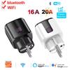 Work With Tuya Smart EU Plug WiFi 20A Socket With Power Monitoring Timer Child Lock Outlet Google Home Alice Smart Things Alexa