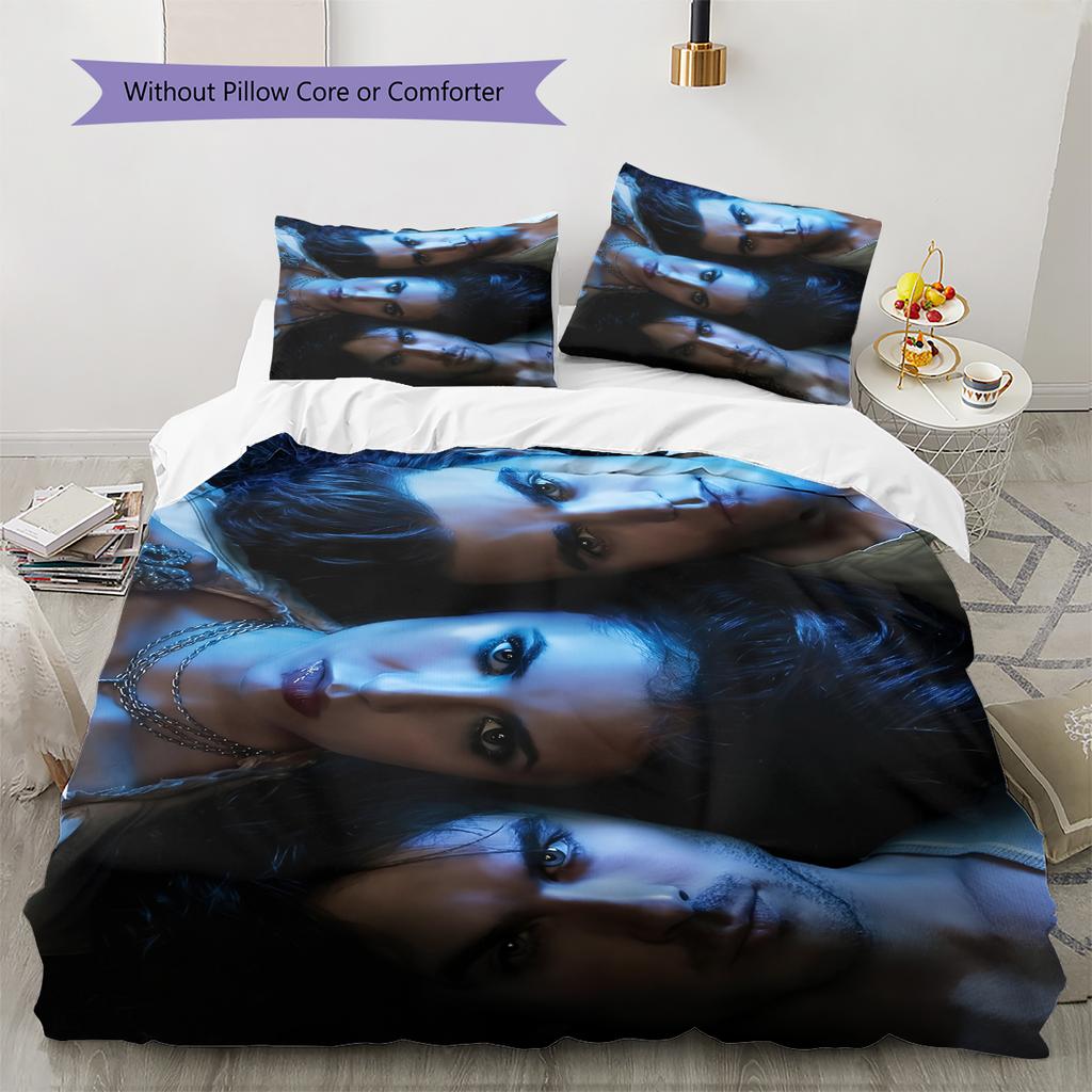 The Vampire Diaries Pattern Bedding Home Decoration Birthday Gift (1 * Duvet Cover + 2 * Pillowcase, Without Core)