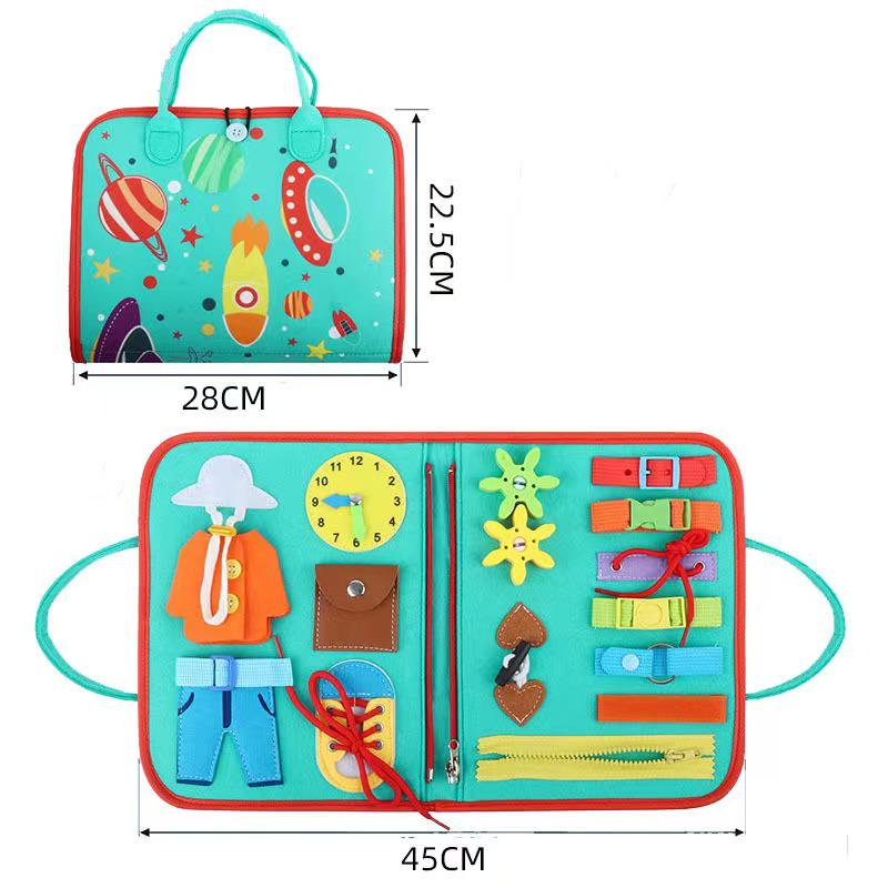 Children s Felt Handbag Busy Board for Early Learning and Dressing Practice