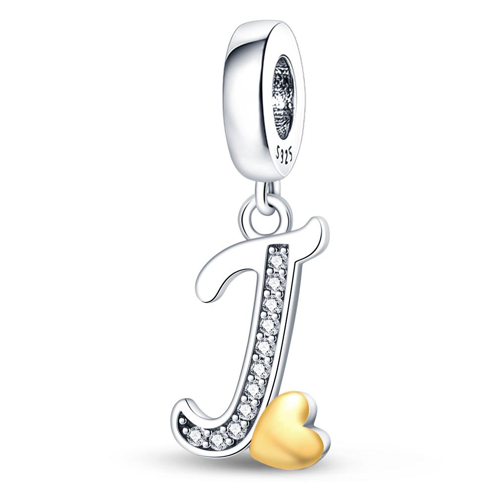 Charms Plata De Leyfit Pan Original Bracelets 26 Letter English Alphabet Beads Pendant Firely Diy Jewelry Making