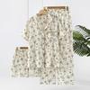 Women's Two Piece Set Round Neck Long Sleeve Tops Elastic Band Trousers Pajama Set Leisure Suit