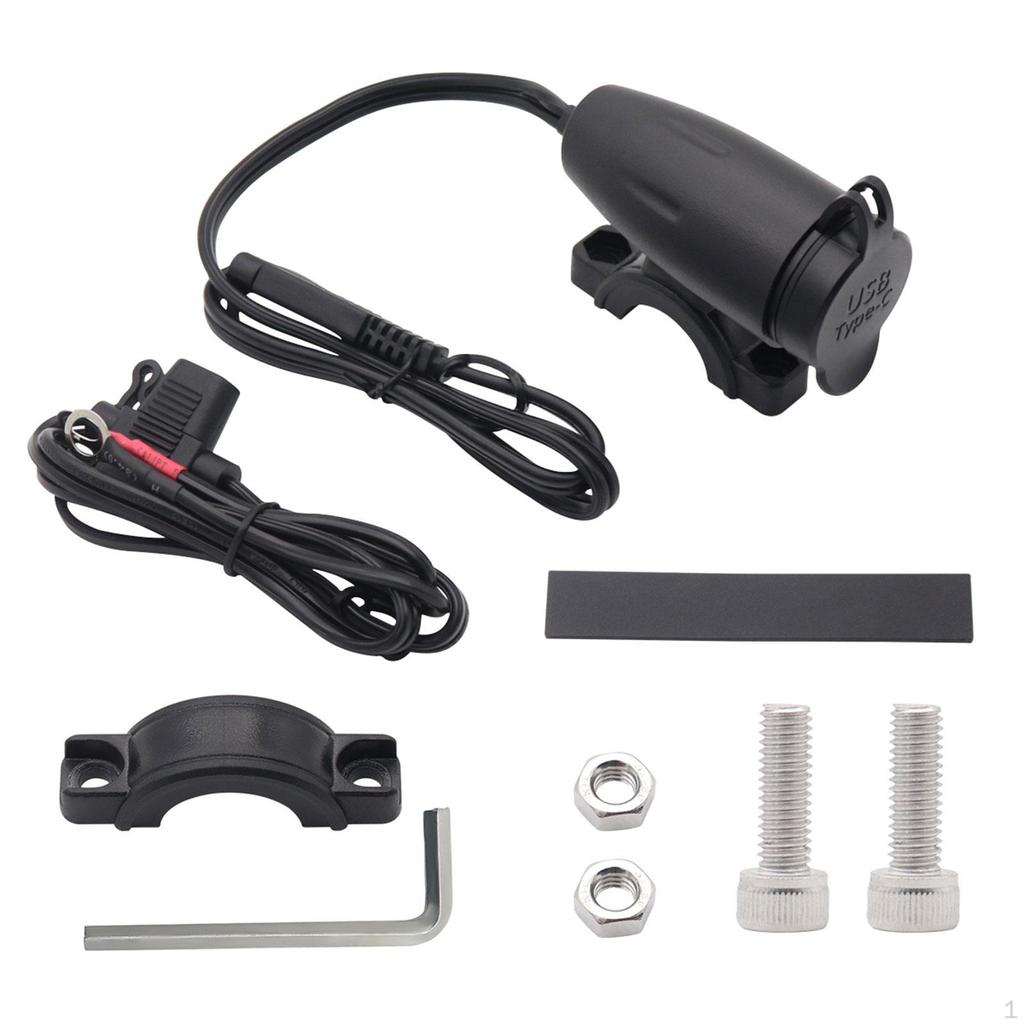 Motorcycle USB Charger Dual Port Waterproof Quick Charge for Smartphone