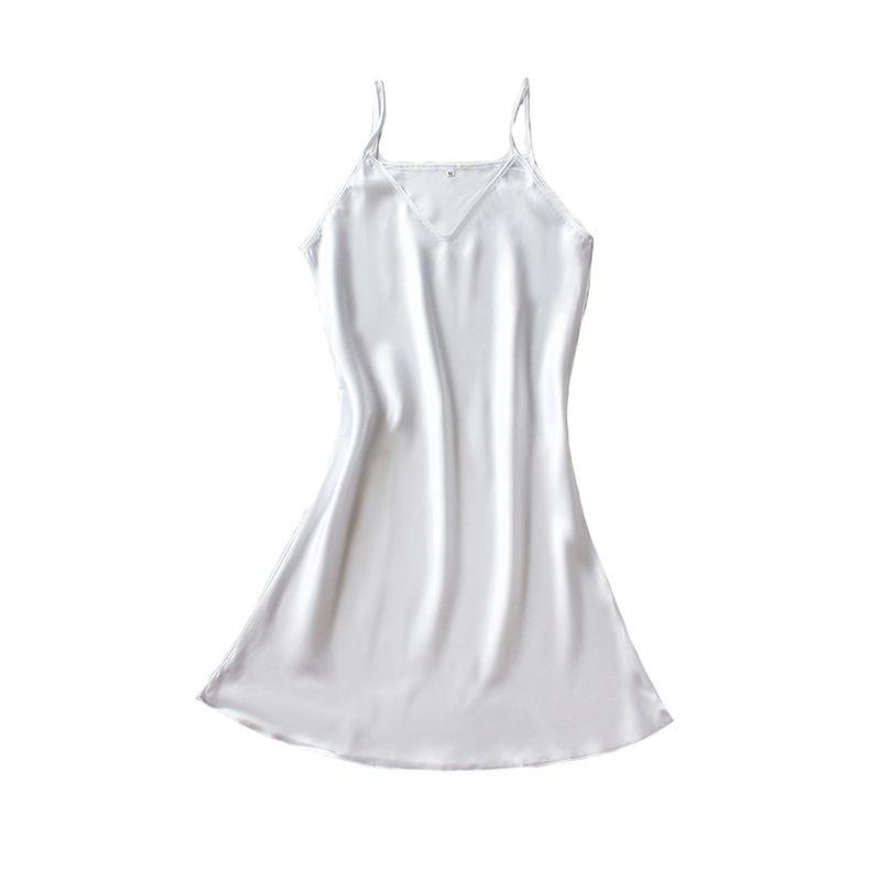 Spring and Autumn Ice Silk Pajamas Women's Summer Thin Sexy Pajamas Loose Simulation Silk Suspender Vest Skirt