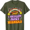 I Swallow Juicy Wiener Funny Embarrassing Adult Humor Women TShirt Crew Neck Short Sleeve Cotton Top All Seasons Casual Fashion