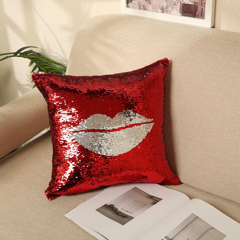 Country Christmas Sequin Pillowcase Single-sided Car Sofa Pillowcase Creative Pillowcase