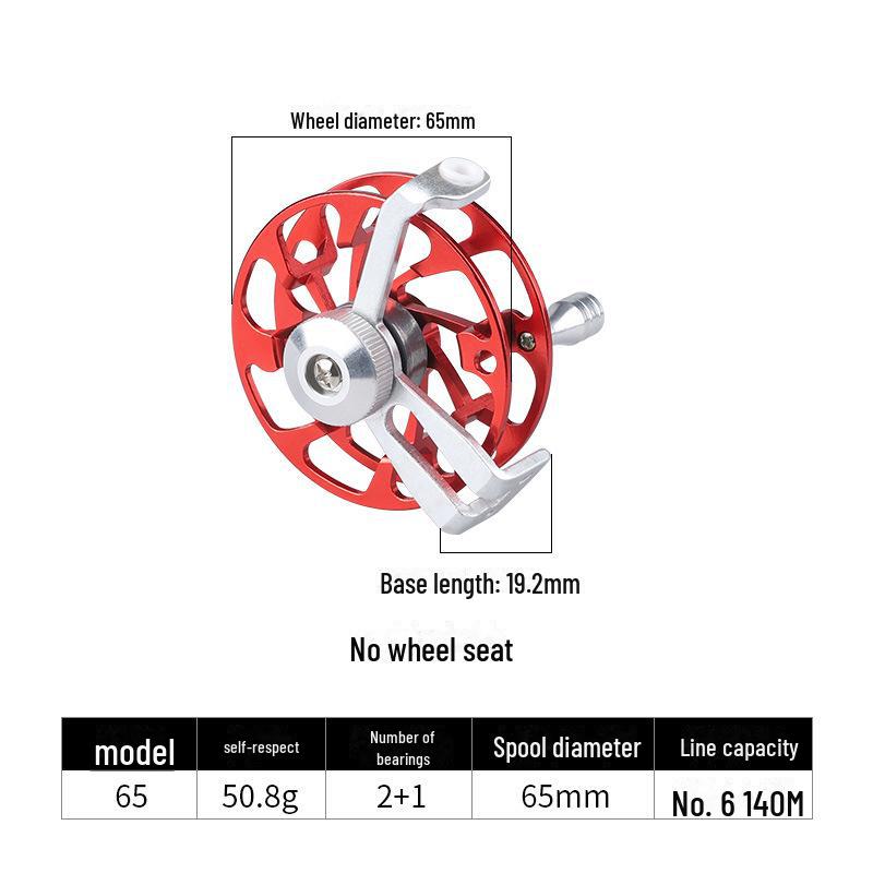 

Катушка для спиннинга Feilu с цельнометаллической передней частью и пряжкой для разгрузки рыбы — идеально подходит для подледной рыбалки, ловли нахлыстом и ловли с плота. 65mm, without base