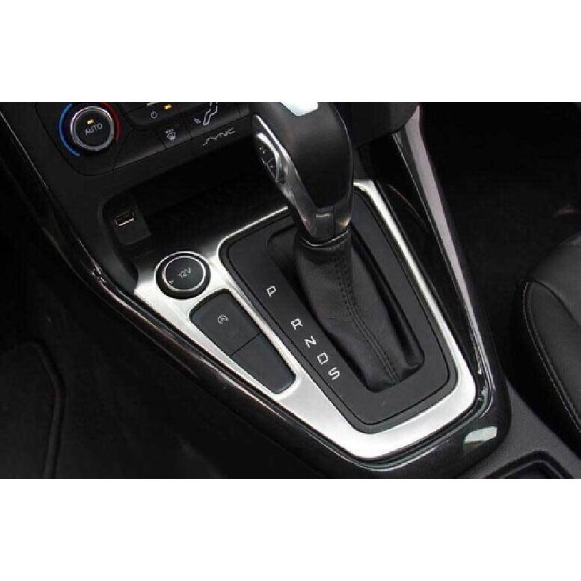 AT Silver Steel For Ford Focus 2015-2018 Central Console 1PCS Gear Shift Cover