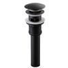 Bathroom Plastic Matte Black Chrome Plated Push Pop-Up Drain Stopper Contemporary Design Shape Screw Connection for Vessel Sink
