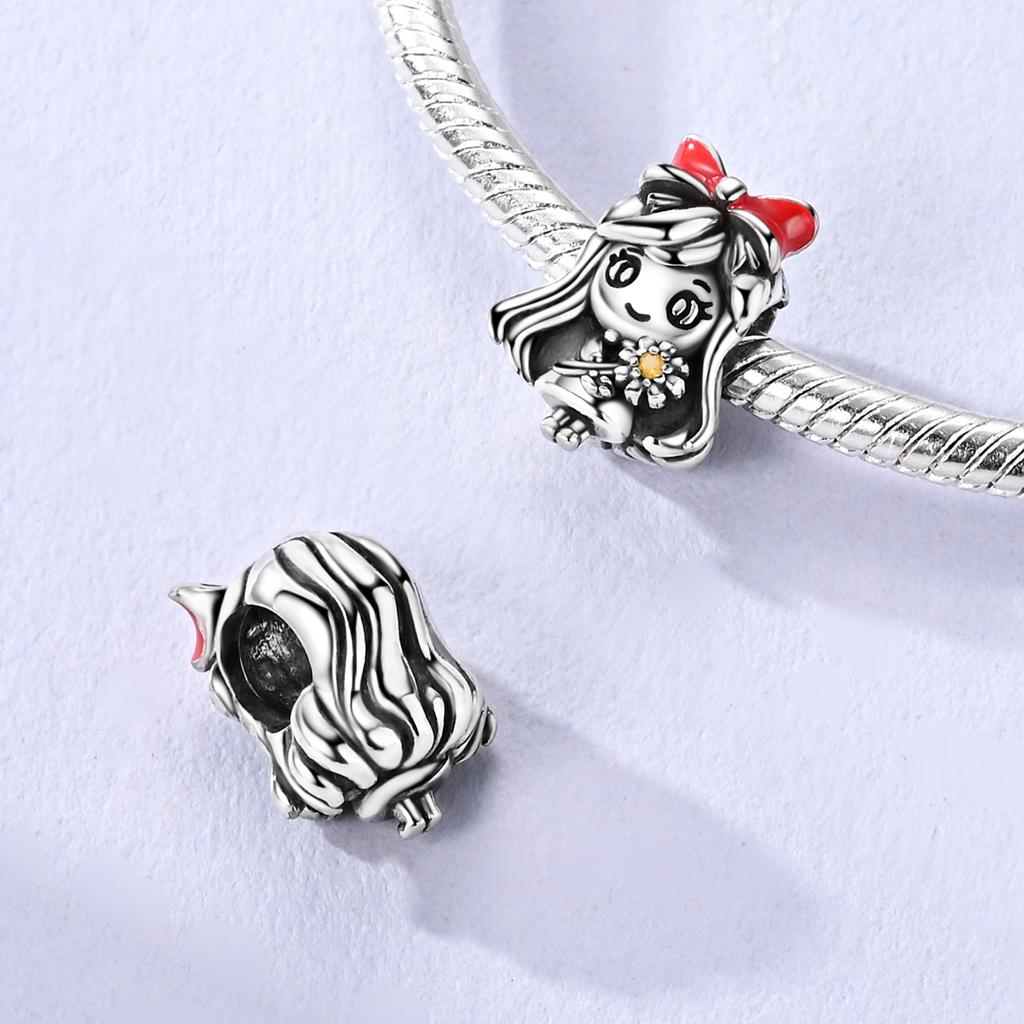 New Copper Charms Cute Nesting Doll Newt Pink Pendant Fit Original Beads Diy For Woman Jewelry