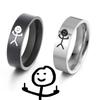 Teamer Trend Divertente Stickman Dito Medio Anello Donna Hip Hop Anelli Doodle Per Uomo Amici Coppia Regali di Compleanno Gioielli