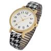 Fieldwork Women's Analog Watch with Belt, Stainless Steel, Peggy Houndstooth Pattern, White and Black, YM120-1