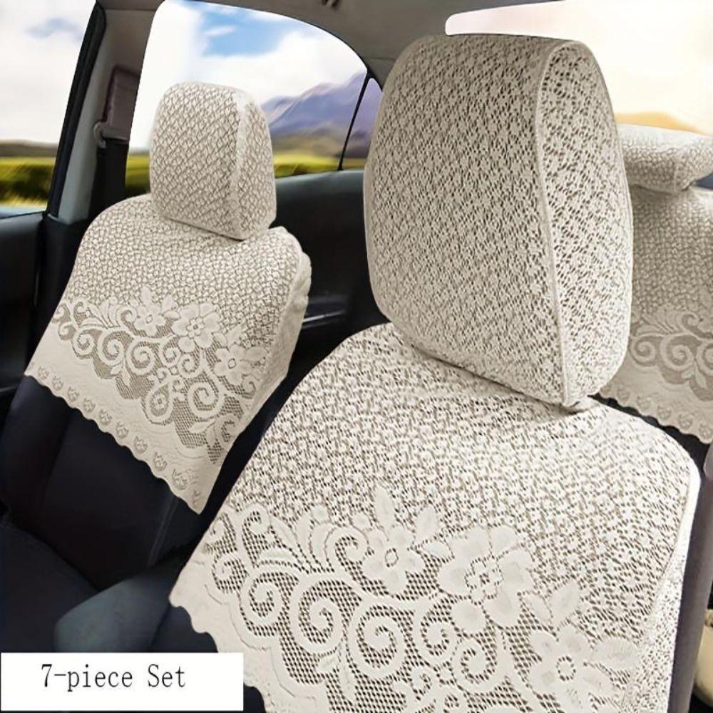 Set da 7 Pezzi Coprisedile Mezzo Sedile Auto in Pizzo Ricamato Accessori Interni Auto per Toyota Corolla