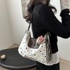 Korean Version Shoulder Bag Casual Large Capacity Foreign Feeling Armpit Bag 2025 New Loose Feeling Color Polka Dot Backpack