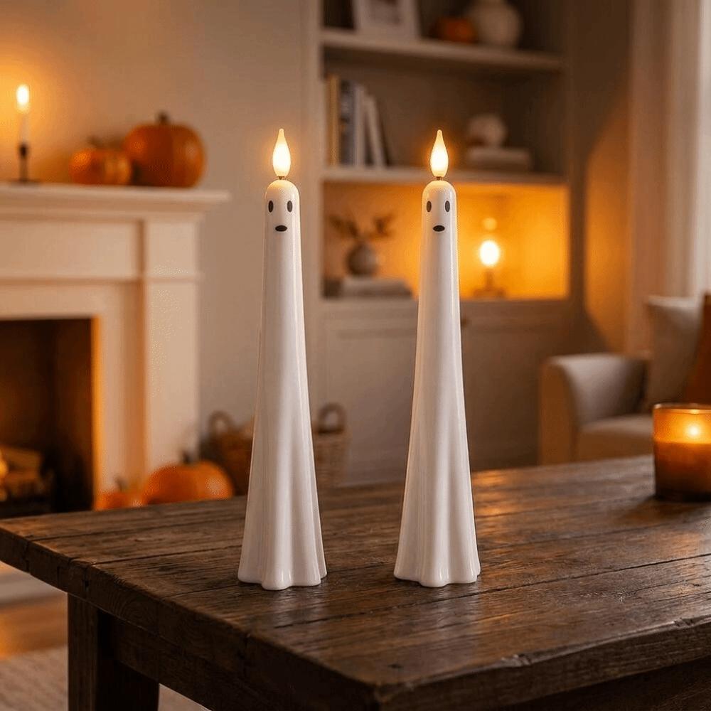 Realistic Flickering Ghost LED Candles Spooky Atmosphere Lighting Holiday Decor