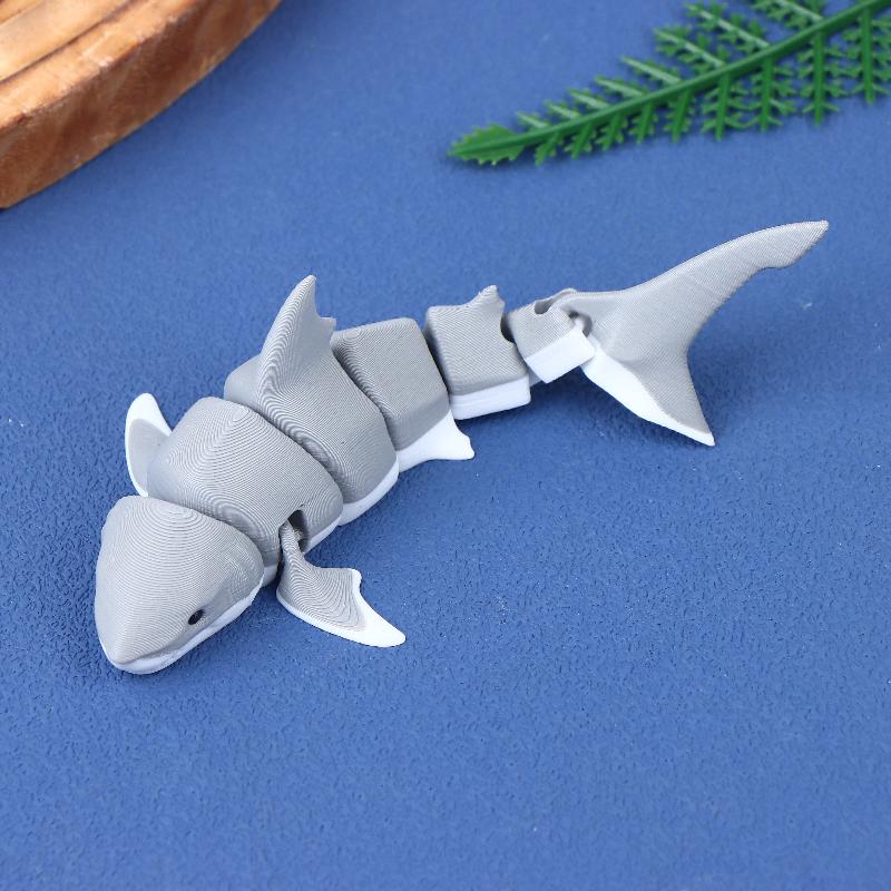 3D Print Mini Animal Jointed Shark, Orca Statue Home Decor Ideal Gift for Buddies