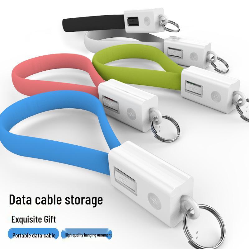 Portable Fast Charging Crossbody Lanyard Cable & Keychain for Apple & Huawei Phones