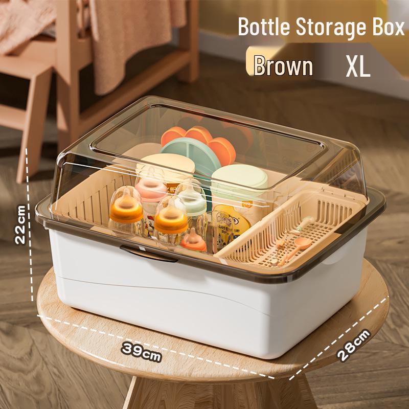 Cutlery & Bottle Drying Rack with Dustproof Lid for Baby Utensils