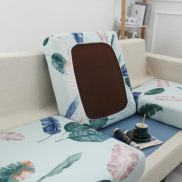 Leaves Stretchy Sofa Furniture Seat Cushion Cover Printed Sofa Cover Half Package Couch Stretch Slipcover Funiture Protector 1 /2 /3 /4 Seater