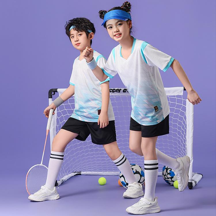 Football Jersey Set Men'S Summer Adult Game Jersey Training Jersey Children'S Quick-Drying Short-Sleeved Digital Printed Jersey