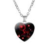 Stilvolle Frauen 12 Sternzeichen Sternbilder Zeichen Glas Herz Anhänger Halskette Geburtstag Party Schmuck Geschenk