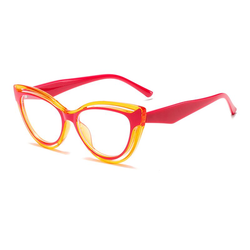 

KAMMPT Trendy Retro Cat Eye Multi Color Glasses New Fashion Women s Decor Glasses Ins Brand Design Blue Light Blocking Eyewear transparent lens