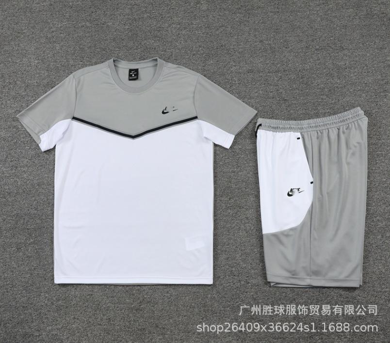 Nk Tuta da Allenamento Pantaloncini a Maniche Corte Casual, Maglia da Calcio, Maglia di Classe, Maglia Sportiva Fitness da Corsa per il Commercio Estero