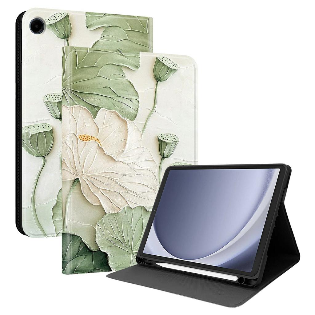 PU Leather Case For Samsung Galaxy Tab A11 / Tab A9 Pattern Print Tablet Cover Stand with Pen Slot (Stylus Not Included)