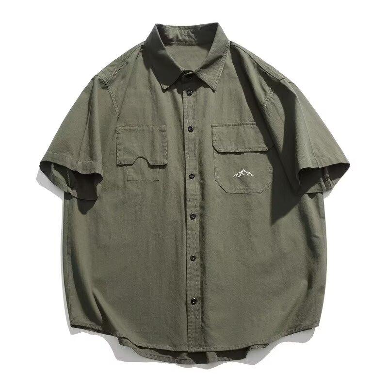 Summer Three Quarter Sleeved Short Sleeved Shirt For Students, Loose And Niche Design, Fun New Men'S Top For Outdoor Wear