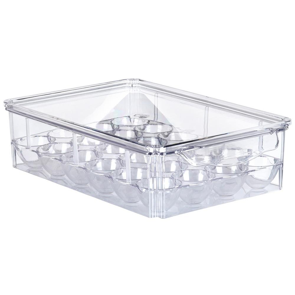 Egg container with lid for 24 eggs