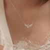 Fashionable Angel Wing Necklace Women's Crown Heart Pendant Clavicle Chain Alloy Geometric Shape Sweet Style