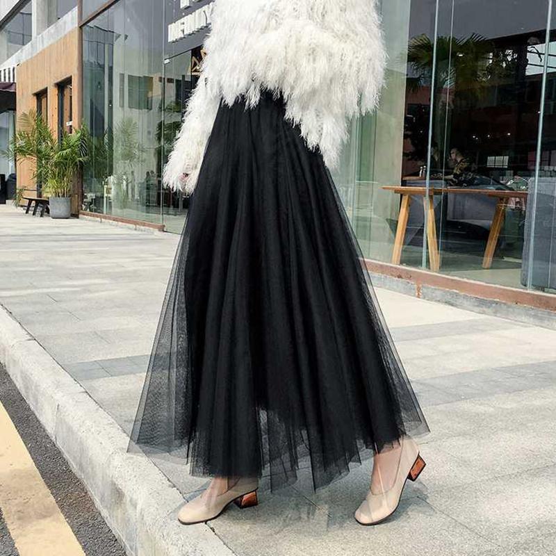 Half-length Skirt Women's Net Gauze Skirt Large Skirt Mid-length Gauze Skirt Net Yarn Breathable Large Skirt