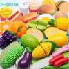 Fun Pretend Play Cut Toy Set - Kids Kitchen Vegetables & Fruits