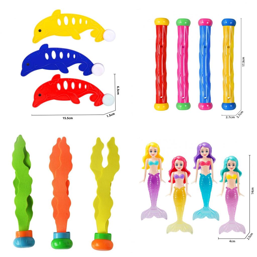 Shell Mermaid Pool Water Play Set With Plastic Construction For Kids Bathing Fun