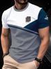 Herren Freizeit Color-Block T-Shirt, Übergang von Weiß zu Grau mit türkisfarbenem Akzent, „FOR THE LOVE OF IT“ Aufdruck, schmal geschnittenes Rundhals-T-Shirt für Herren