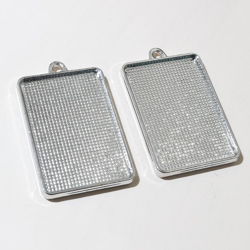 

5pcs 38x25mm Inner Size Double Sided Rectangle Pendant Cabochons Blank Base Setting Bezel Tray DIY Necklace Jewelry Accessories