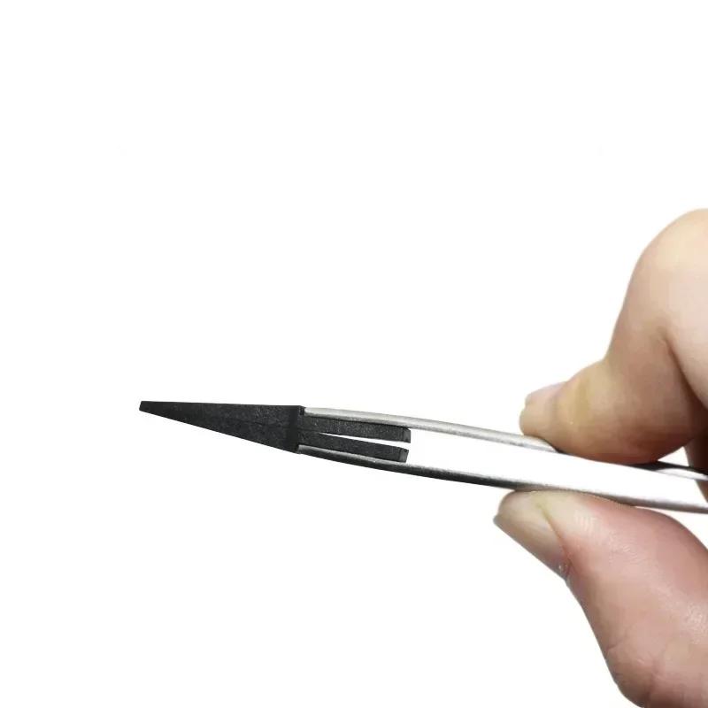 6PCS Watch Hands Installation Work Tweezers Straight Elbow Handle Stainless Antistatic Plastic Tweezers ESD-259 ESD-259A ESD-7A