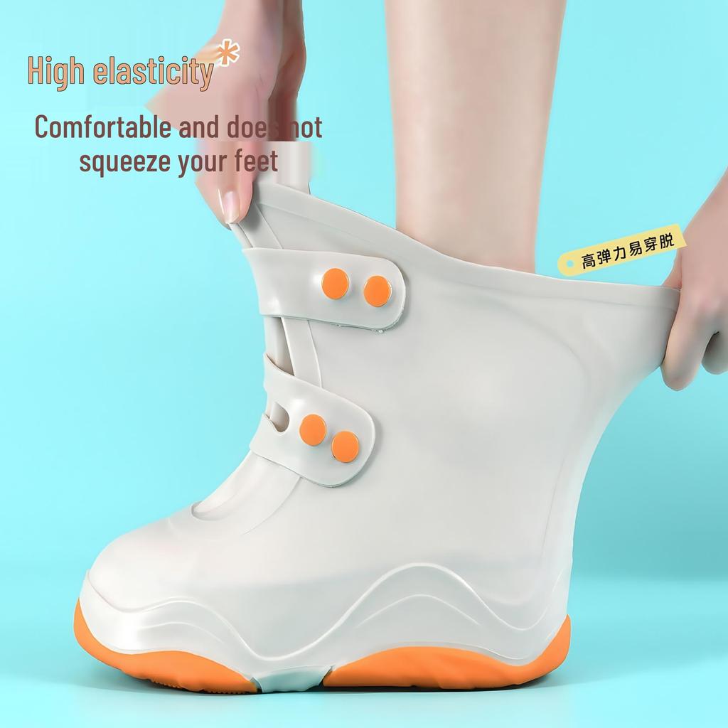Silicone Non-Slip Waterproof Shoe Covers for Adults – Thickened, Wear-Resistant, Reusable Rain Boots for Men and Women