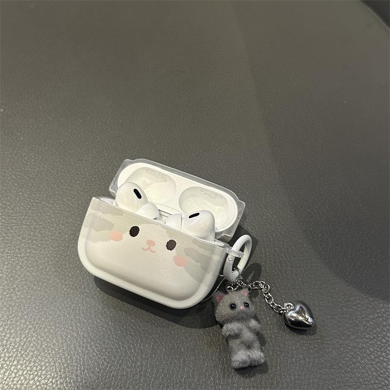 Is Korean cute gray kitten suitable for Apple AirPods 1 earphone case Pro1/1 generation earphone case