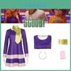 Fantasia Cosplay de Cachorro Scooby-doo Para Mulheres Vestido Wilma Vestido Cosplay de Halloween
