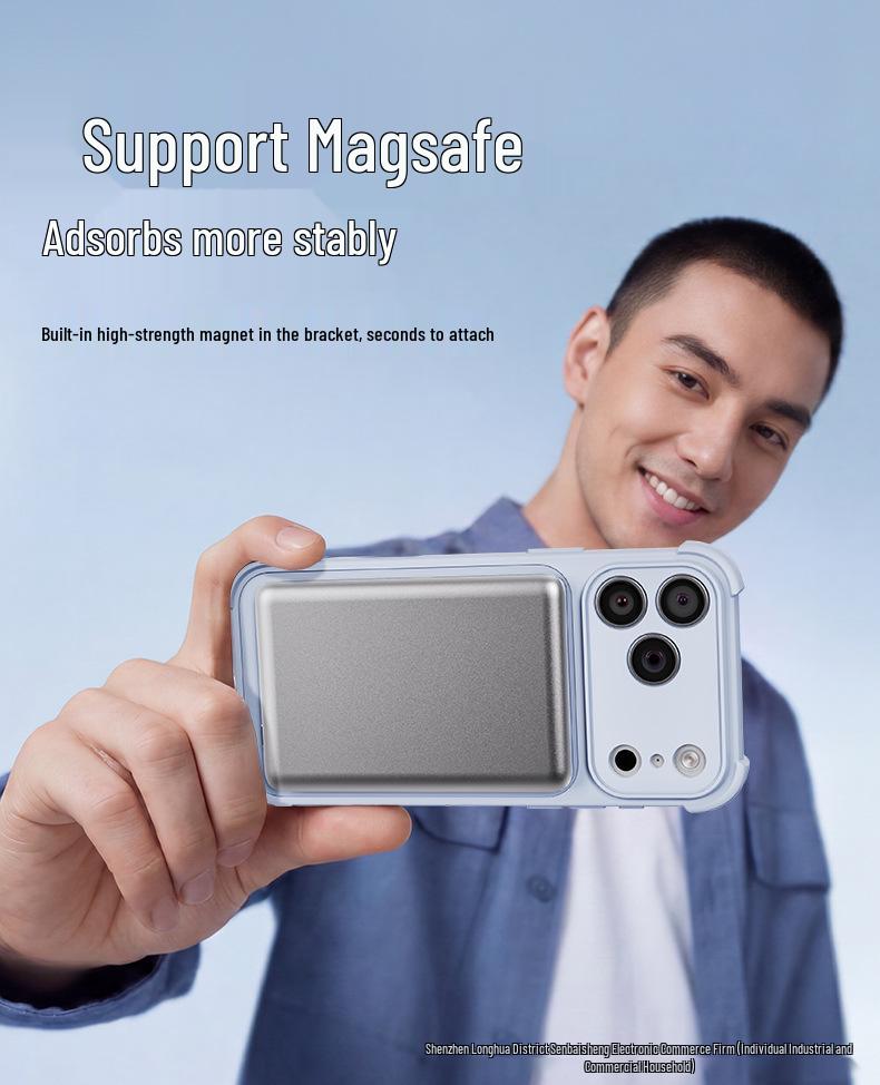 Magnetic iPhone 17 Pro Max Case with Square Airbag Anti-Fall & Integrated Lens Protector