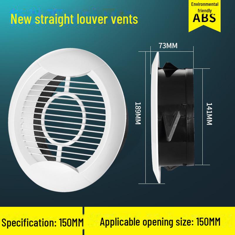 ABS-Rundjalousie mit Netzabdeckung für Frischluft- und Abluftkanalsysteme