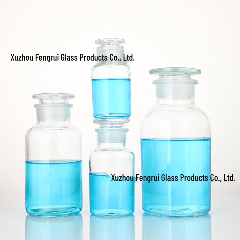 Wide-Mouth Frosted Glass Reagent Bottle, Transparent & Brown Light-Shielding Chemical Bottle