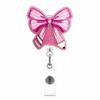 Bow Cherry Acrylic Badge Holder Sparkling Powder Medical Theme Retractable Pull Badge Reel Id Lanyard Name Tag Card Badge Holder