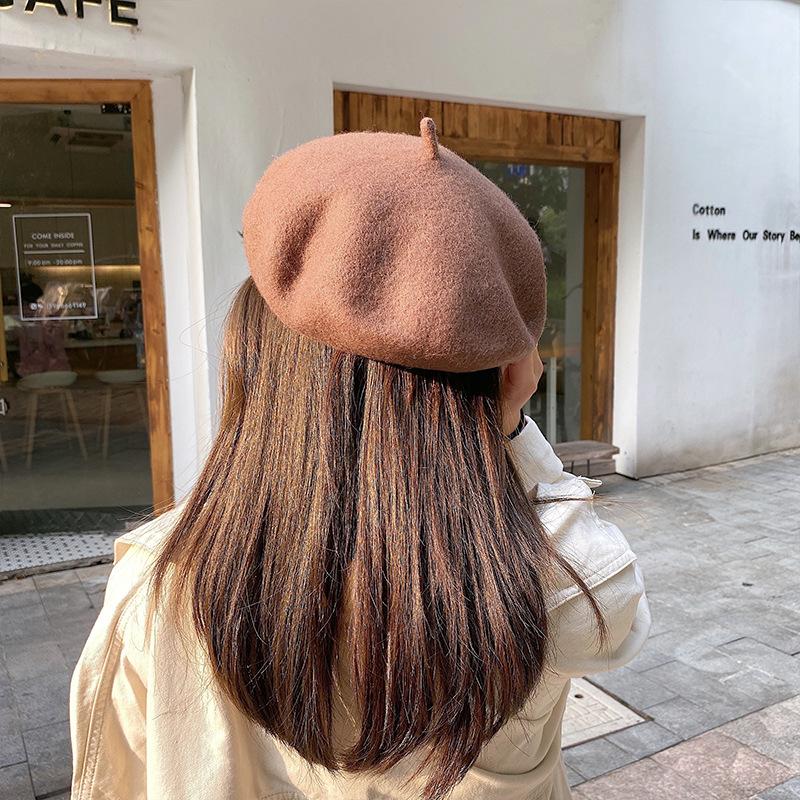 Satomi Ishihara Retro Wool Beret: Thickened Japanese & Korean Versatile Pumpkin Hat for Women