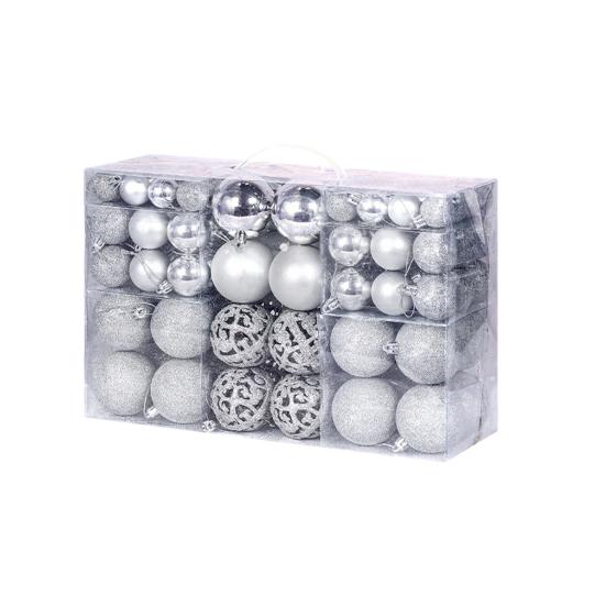 100 ks Vánoční koule ozdoby Plastové nerozbitné závěsné koule Dekorace na vánoční stromek Sváteční domácí párty dekor