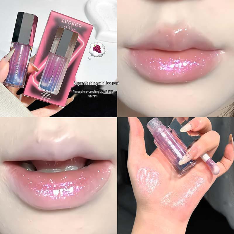 

LUCKGO Unicorn Hydrating Lip Gloss: Watery, Moisturizing, Mirror-Finish Lip Glaze for Women.